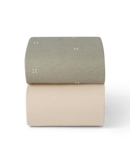 Snuz Snüz Twin Pack Cot & Cotbed Sheets - Sage Cross