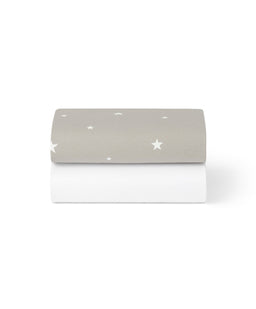 Snuz Snüz Twin Pack Crib Sheets - Grey Star