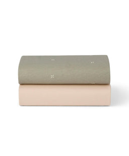 Snuz Snüz Twin Pack Crib Sheets - Sage Cross