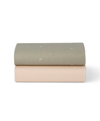 Snuz Snüz Twin Pack Crib Sheets - Sage Cross