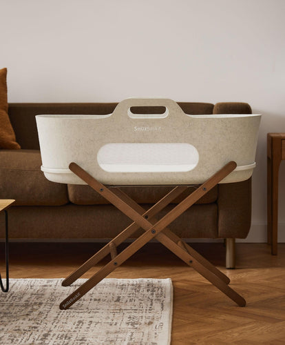 Snuz SnuzBaskit Moses Basket & Stand - Barley/Walnut