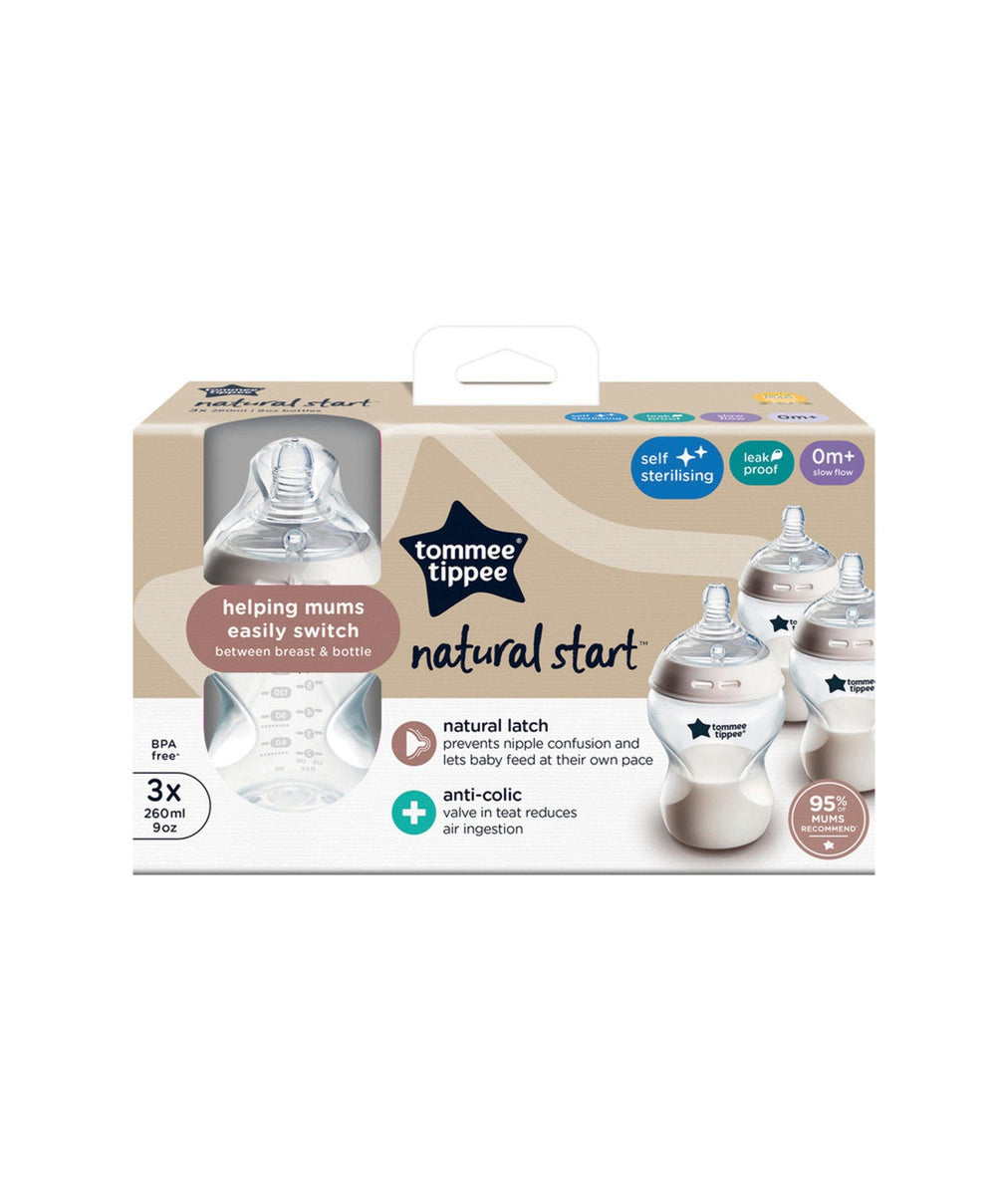 Tommee Tippee Bottle Feeding Tommee Tippee Natural Start Anti-Colic Baby Bottle (Pack of 3) - 260ml