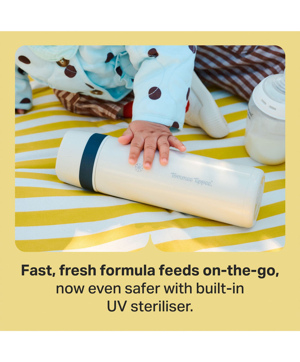 Tommee Tippee Bottle Feeding Tommee Tippee PrepGo Portable 2-in-1 Formula Feed Maker with Built-in UV Steriliser - white