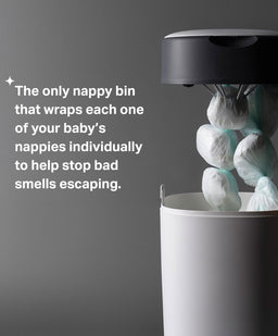 Tommee Tippee Nappy Bins Tommee Tippee Twist & Click Advanced Nappy Bin & 6 Refill Cassettes