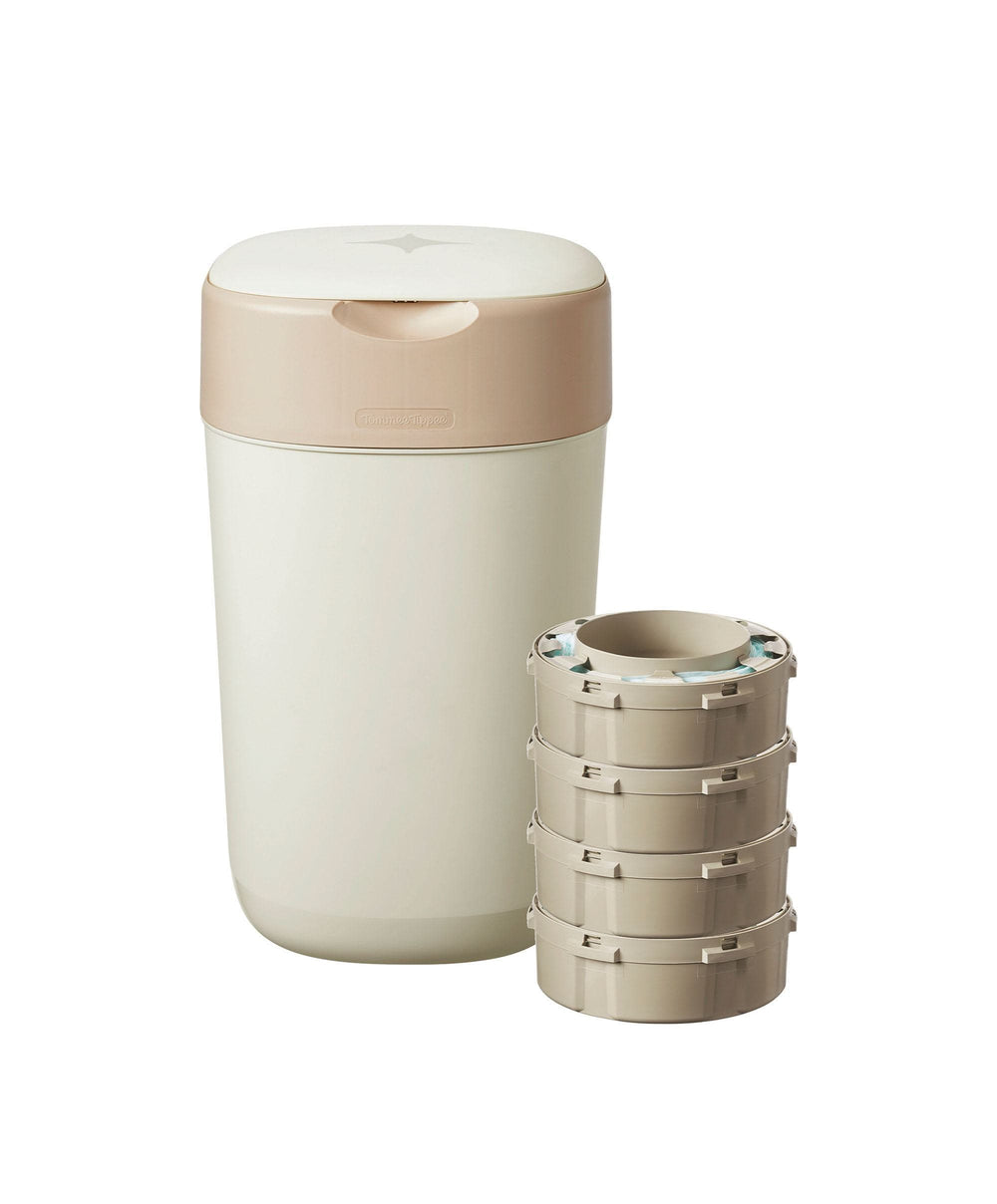 Tommee Tippee Nappy Bins Tommee Tippee Twist &amp; Click Nappy Bin &amp; 4 Refill Cassettes