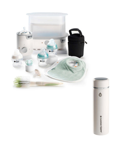 Tommee Tippee Tommee Tippee Complete Feeding Set & GoPrep Formula Feed Maker Bundle - White