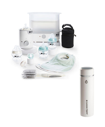 Tommee Tippee Tommee Tippee Complete Feeding Set & GoPrep Formula Feed Maker Bundle - White