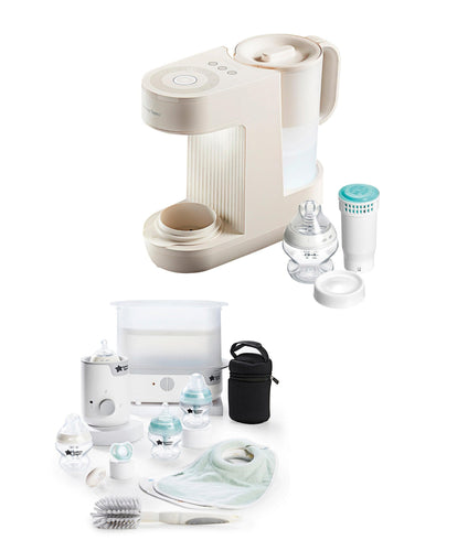 Tommee Tippee Tommee Tippee Perfect Prep Formula Feed Maker & Complete Feeding Set Bundle - Chalk