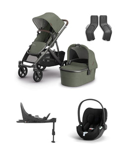 Uppababy Pushchairs UPPAbaby Vista V3 Stroller & Carrycot Bundle with Cybex Cloud T i-Size Rotating Baby Car Seat & Base (5 Pieces) – Evelyn