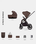 Venicci Pushchairs Venicci Claro 2in1 Essential Pushchair Bundle (8 Pieces) - Chocolate