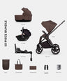 Venicci Pushchairs Venicci Claro 4in1 Luxury Pushchair Bundle Tiago 2 Car Seat (10 pieces) - Chocolate