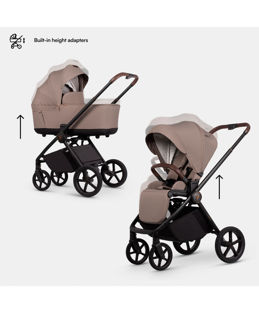 Venicci Pushchairs Venicci Claro 4in1 Luxury Pushchair Bundle with Tiago 2 Car Seat  (10 pieces) - Almond