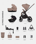 Venicci Pushchairs Venicci Claro2 4in1 Ultimate Pushchair Bundle (13 Pieces) - Almond