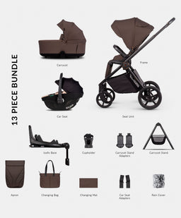 Venicci Pushchairs Venicci Claro2 4in1 Ultimate Pushchair Bundle (13 Pieces) - Chocolate