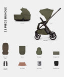 Venicci Pushchairs Venicci Tila 2in1 Essential Pushchair Bundle (11 Pieces) - Olive