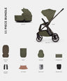 Venicci Pushchairs Venicci Tila 2in1 Essential Pushchair Bundle (11 Pieces) - Olive