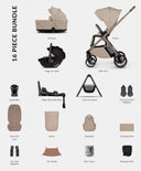 Venicci Pushchairs Venicci Tila 4in1 Ultimate Pushchair Bundle (16 Pieces) - Latte