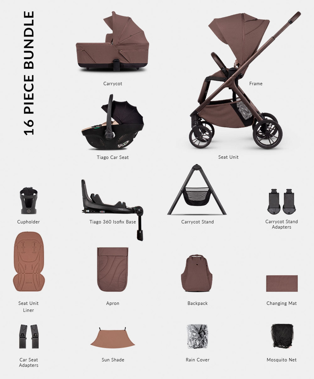 Venicci Pushchairs Venicci Tila 4in1 Ultimate Pushchair Bundle (16 Pieces) - Noce