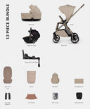Venicci Pushchairs Venicci Tila Pushchair 4in1 Pushchair Bundle (13 piece) - Latte