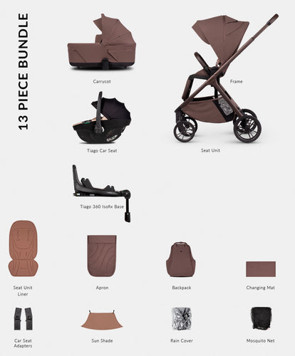 Venicci Pushchairs Venicci Tila Pushchair 4in1 Pushchair Bundle (13 piece) - Noce