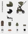 Venicci Pushchairs Venicci Tila Pushchair 4in1 Pushchair Bundle (13 piece) - Olive