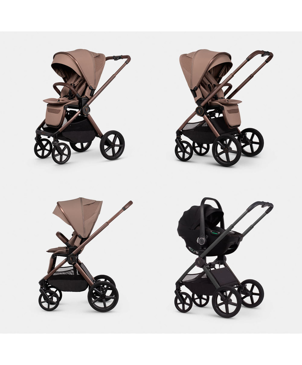 Venicci Pushchairs Venicci Upline3 4in1 Luxury Pushchair Bundle With Tiago 2 Car Seat (13 Pieces) - Sand