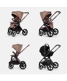 Venicci Pushchairs Venicci Upline3 4in1 Luxury Pushchair Bundle With Tiago 2 Car Seat (13 Pieces) - Sand
