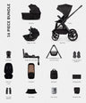 Venicci Pushchairs Venicci Upline3 4in1 Plus Ultimate Pushchair Bundle (16 Pieces) - Onyx