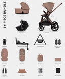 Venicci Pushchairs Venicci Upline3 4in1 Plus Ultimate Pushchair Bundle (16 Pieces) - Sand