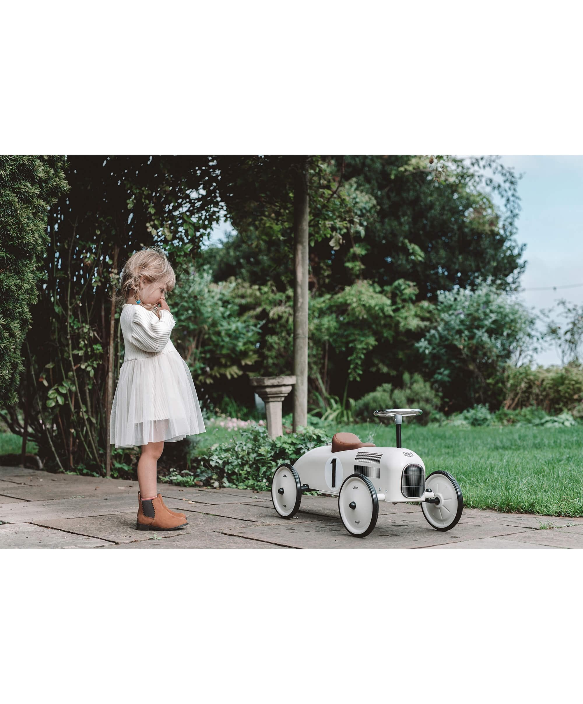 Vilac Ride On Metal Car Toy - Off White – Mamas & Papas UK