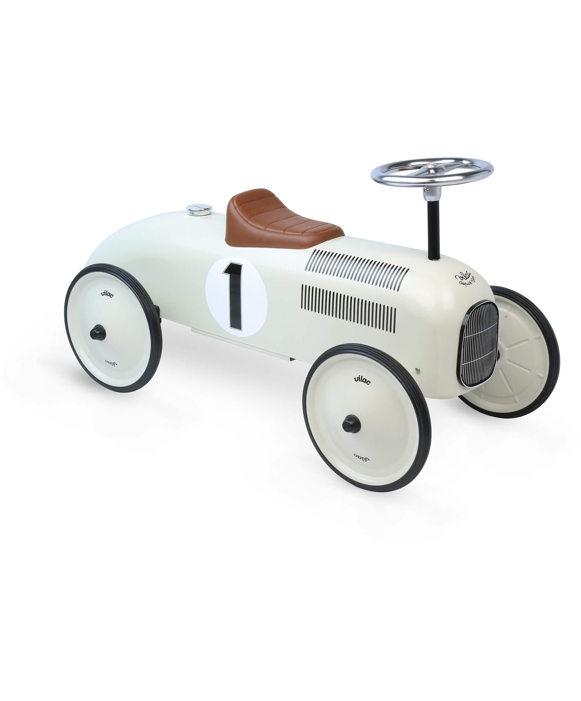 Vilac Ride On Metal Car Toy - Off White – Mamas & Papas UK