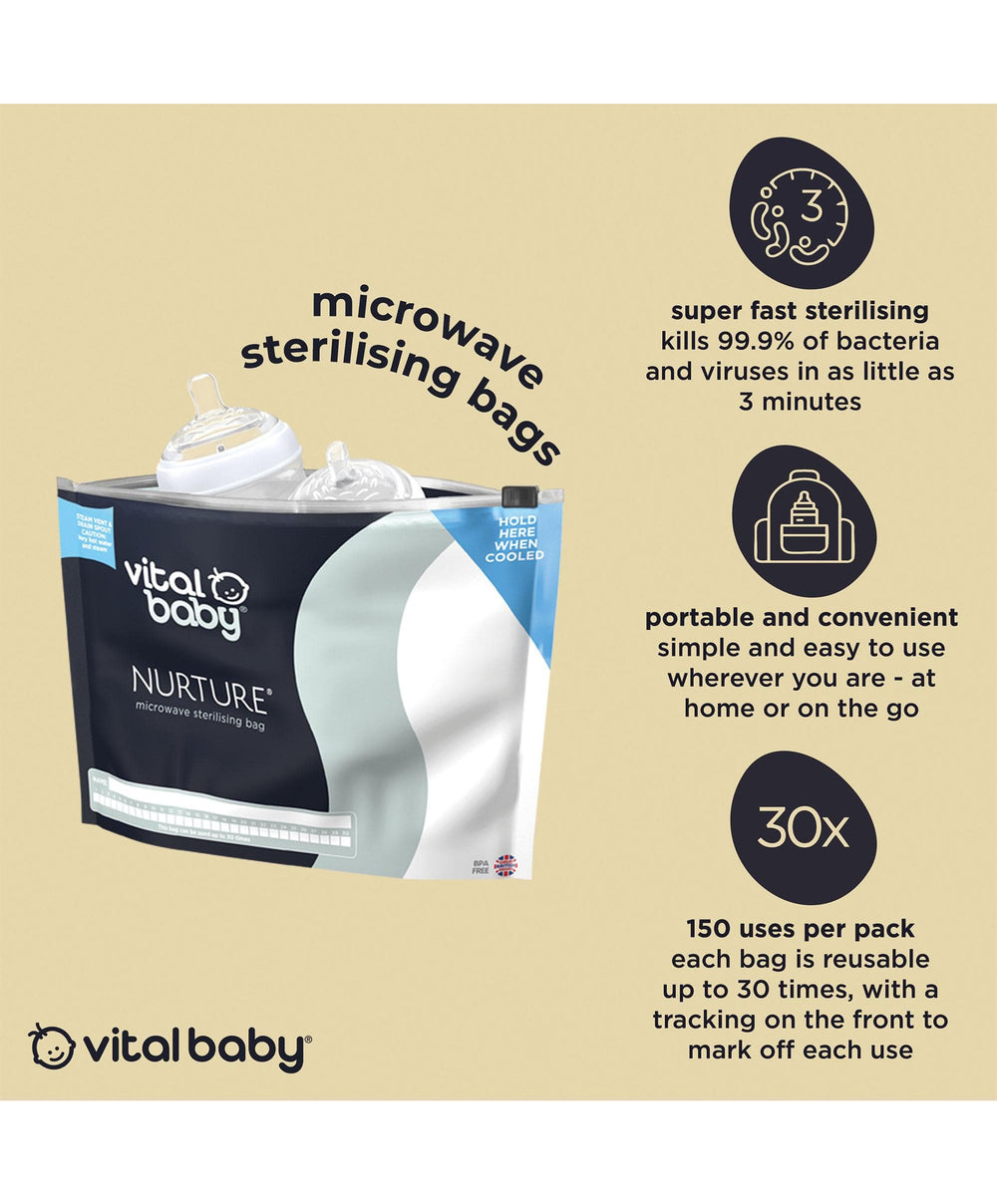 Vital Baby Vital Baby Nurture microwave sterilising bags (Pack of 5)