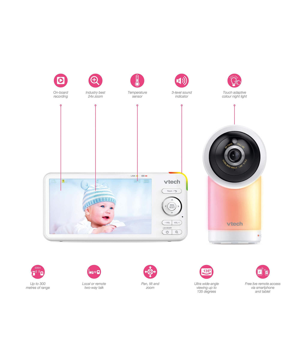 VTech Baby Monitors VTech RM5766HD Smart Video Baby Monitor &amp; Camera Floorstand - White