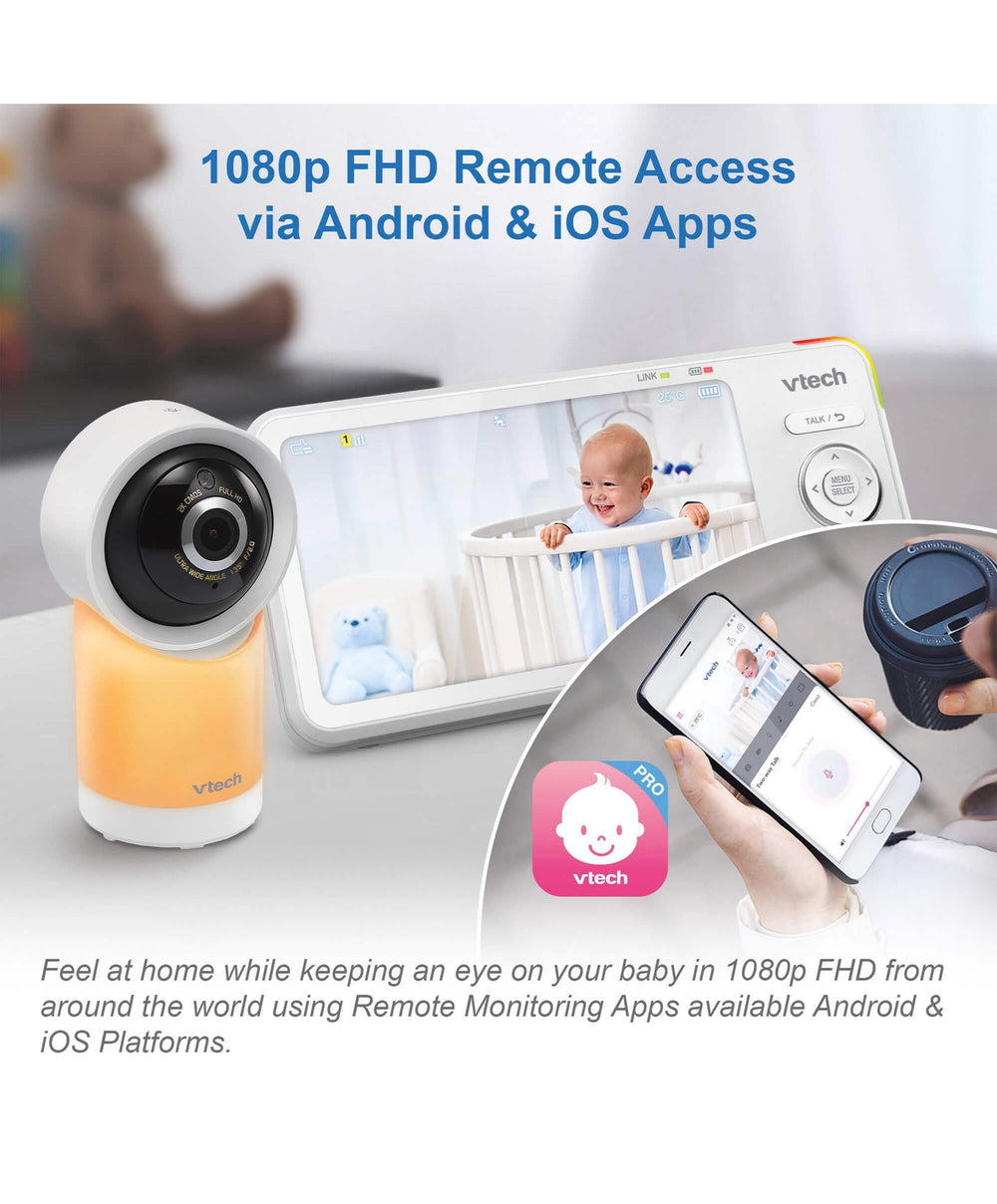 VTech Baby Monitors VTech RM5766HD Smart Video Baby Monitor &amp; Camera Floorstand - White