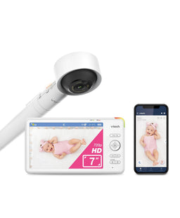 VTech Baby Monitors VTech RM7766HD 7inch Smart Pan & Tilt Baby Monitor & Camera Floorstand - White