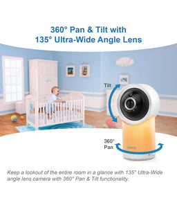 VTech Baby Monitors VTech RM7766HD 7inch Smart Pan & Tilt Baby Monitor & Camera Floorstand - White
