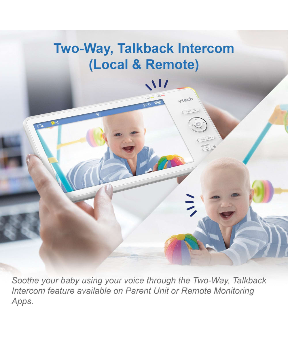 VTech Baby Monitors VTech RM7766HD 7inch Smart Pan &amp; Tilt Baby Monitor &amp; Camera Floorstand - White