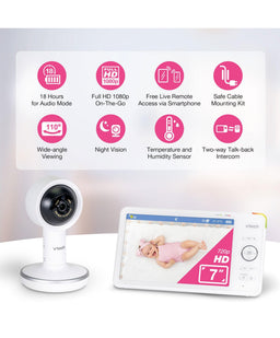 VTech Baby Monitors VTech RM7787HD 7” Over-The-Cot Smart Monitor