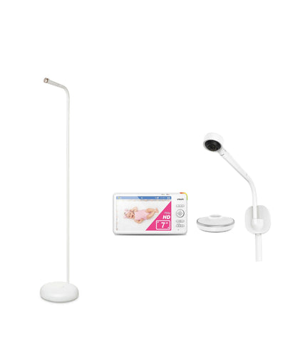 VTech Baby Monitors VTech RM7787HD 7” Over-The-Cot Smart Monitor & Floor Stand Bundle - White