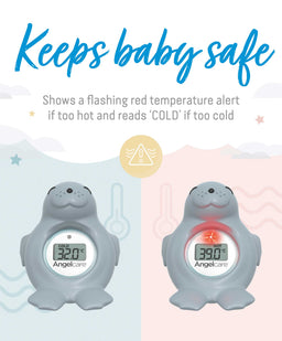 Angelcare Thermometers Angelcare Happy Seal Baby Bath & Room Thermometer - Grey