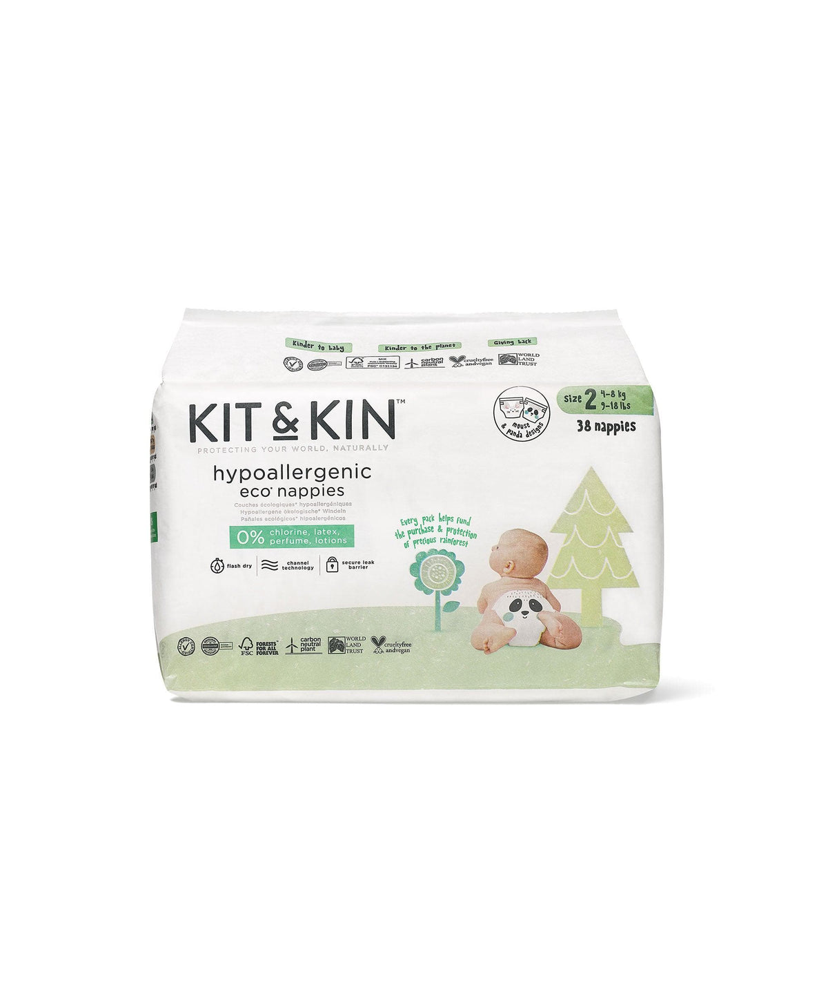 Kit & Kin Hypoallergenic Eco Nappies - Size 2 – Mamas & Papas UK