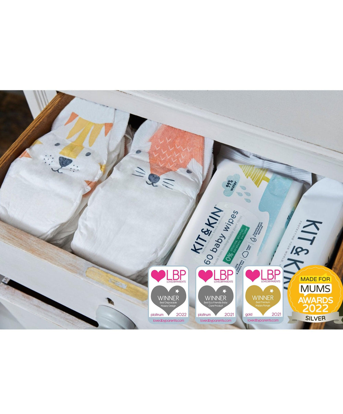 Kit & Kin Hypoallergenic Eco Nappies - Size 2 – Mamas & Papas UK