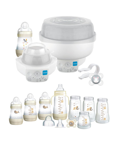 Mam Bottle Feeding MAM Baby 6-in-1 Electric Steriliser & Small Bottle Starter Bundle - Ivory White