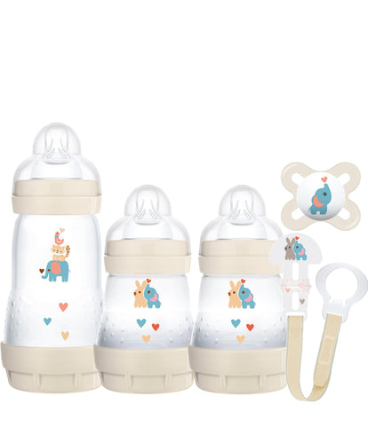 Mam Bottle Feeding MAM Baby Easy Start™ Anti-Colic Bottles & Soother 5 Piece Newborn Gift Set - Ivory White