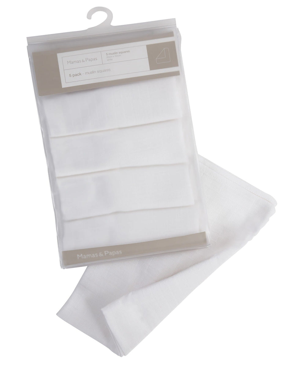 Muslin Squares White Baby Feeding & Weaning Mamas & Papas UK
