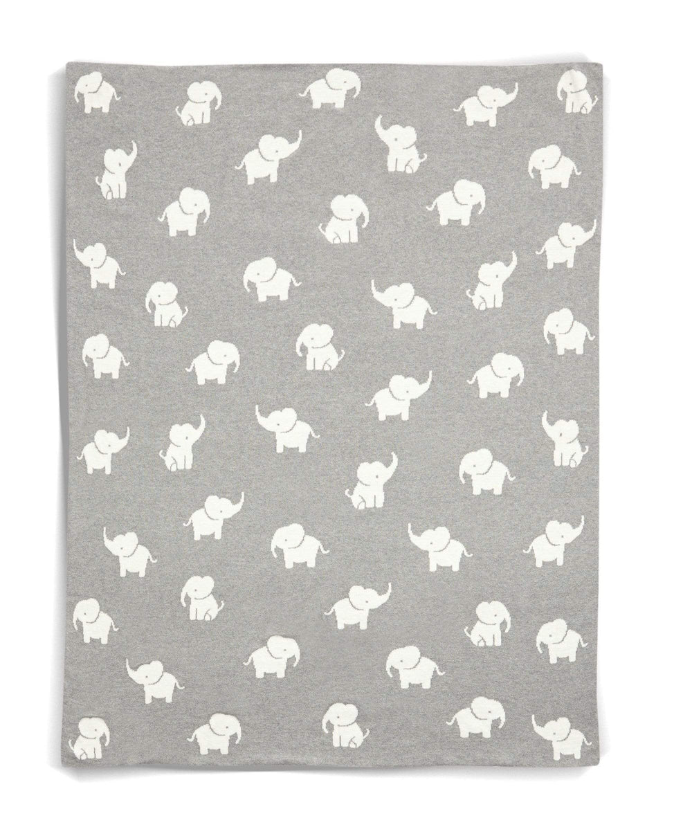 Mamas & Papas Blankets Welcome To The World Knitted Elephant Blanket - Grey