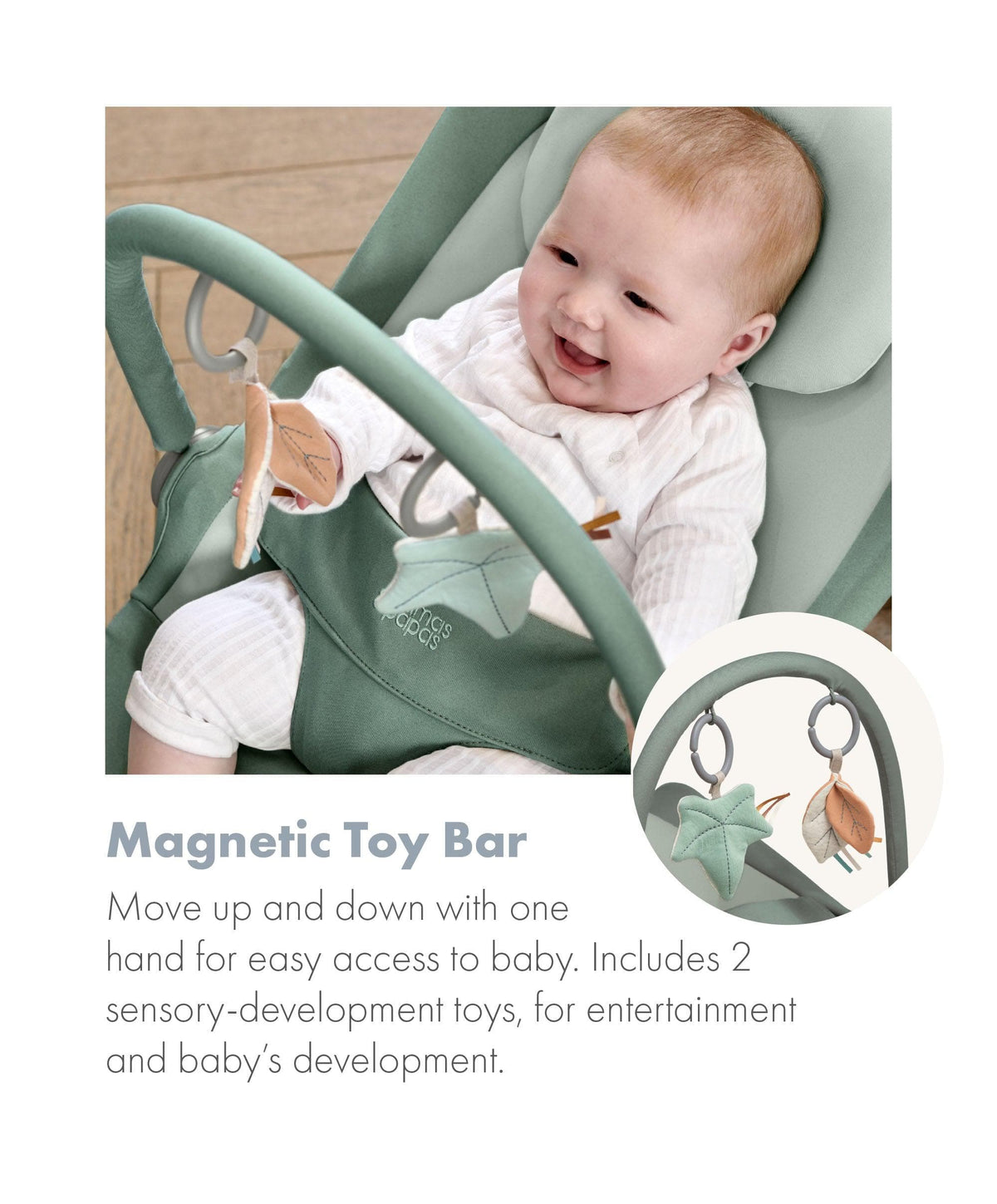 Tempo Baby Bouncer - Ivy | Rockers & Bouncers – Mamas & Papas UK