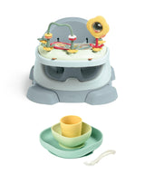 Mamas & Papas Bug 3-in-1 Floor & Booster Seat with Activity Tray & Béaba Silicone Meal Weaning Set Bundle - Bluebell / Blue
