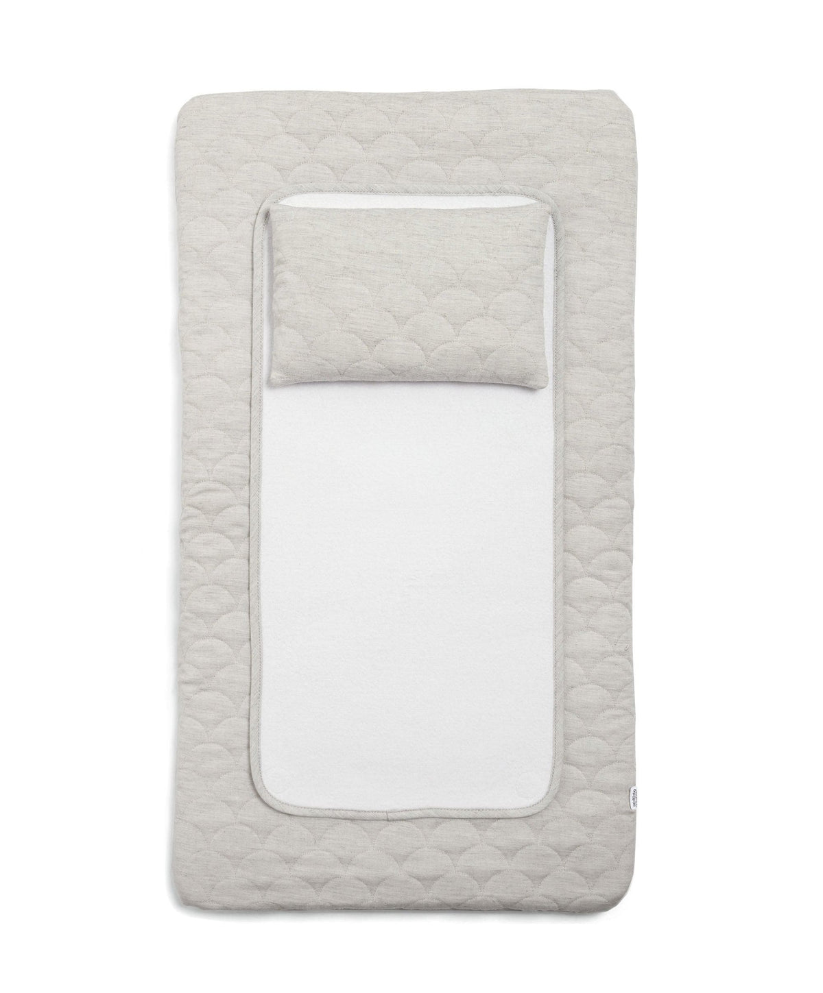 Mamas & Papas Changing Mats Welcome to the World Luxury Changing Mat - Scalloped Grey