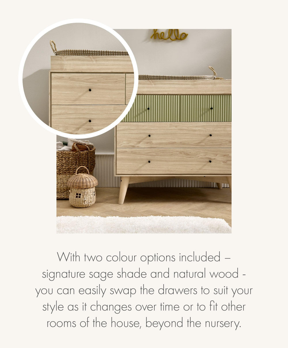 Mamas &amp; Papas Dressers &amp; Changers Coxley Nusery Dresser Changer - Natural/Olive Green